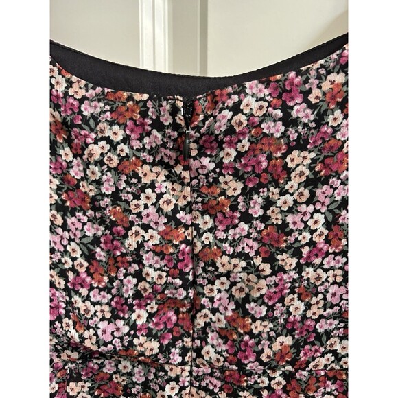 Lush Pink Black Floral Puff Sleeve Dress Sz M Soft Cottagecore Romantic - Picture 3 of 4